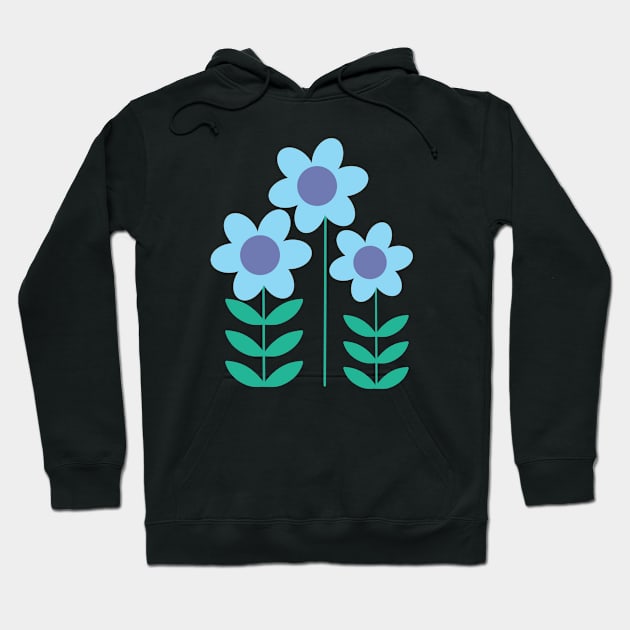 Blue Spring Flowers Retro MCM Mid Century Modern T-shirt Mug Coffee Mug Apparel Hoodie Sticker Tote bag Phone case Gift Hoodie by Orchyd